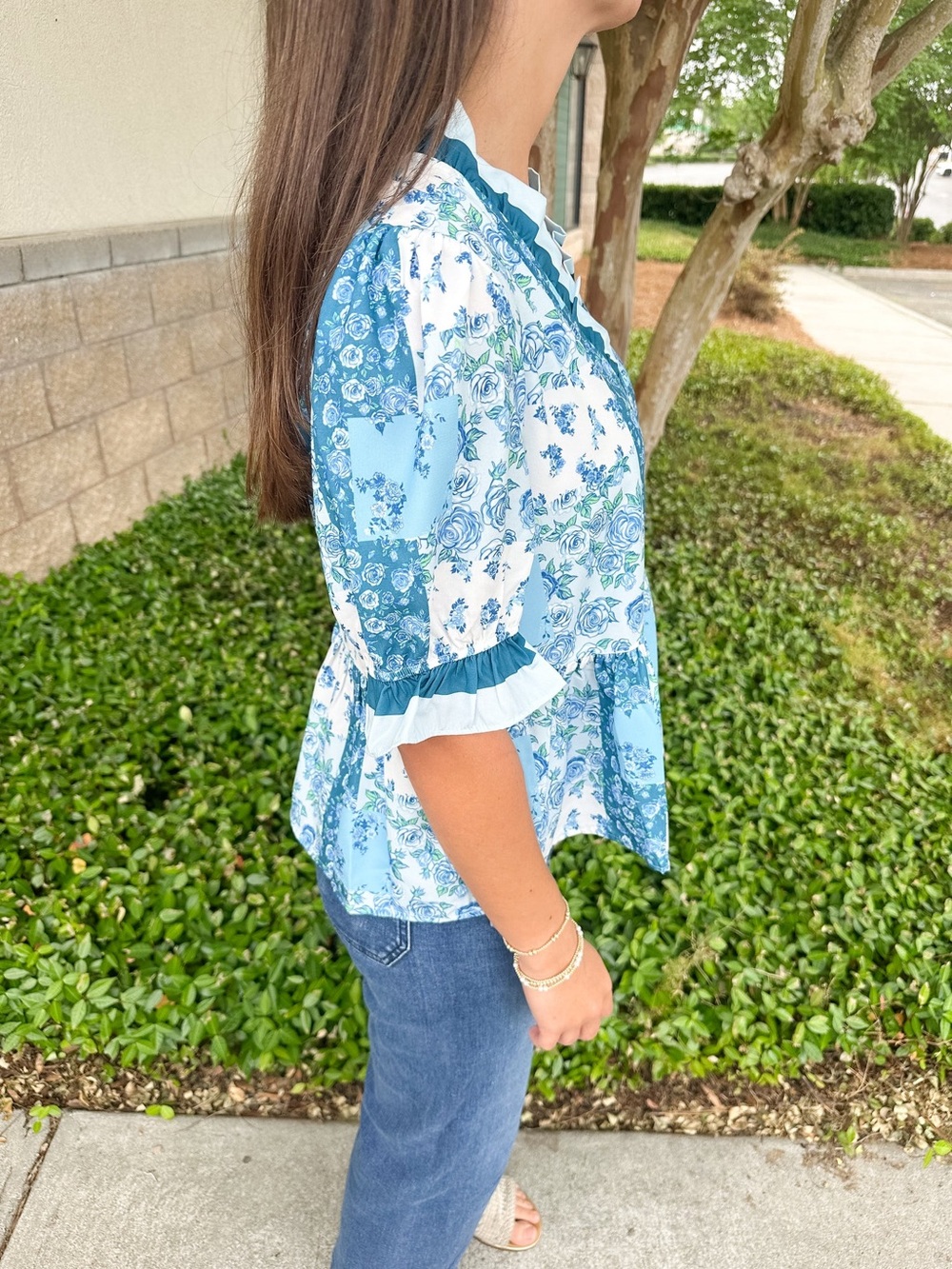 Simply southern Sweet Puff Top - Blue Patch - Picture 3 of 4